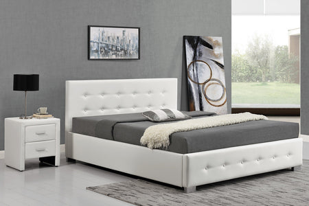 Letto di design Newington struttura bianco 160x200 con box contenitore zoom 2