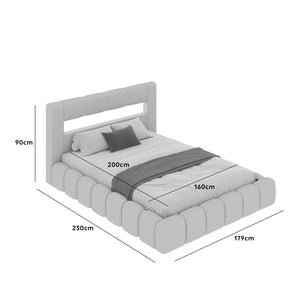 letto contenitore cloud 160x200 velluto verde led dimensioni omaha concept u