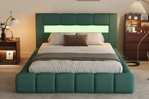 letto contenitore cloud 160x200 velluto verde led omaha atmosfera concept u