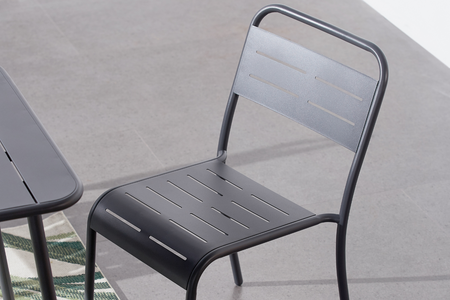 Set di 6 sedie in acciaio Bergamo grigio scuro