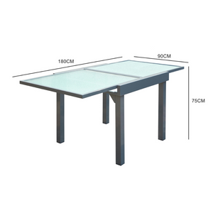 set tavolo da giardino allungabile in alluminio con 4 sedie in acciaio Dimensioni tavolo allungabile Molvina