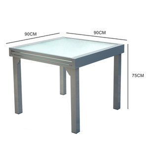 set tavolo da giardino allungabile in alluminio con 4 sedie in acciaio Dimensioni tavolo Molvina