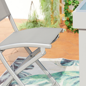 set tavolo da giardino allungabile in alluminio con 4 sedie in acciaio Sedia Molvina zoom