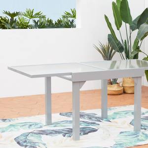 set tavolo da giardino allungabile in alluminio con 4 sedie in acciaio Tavolo allungabile Molvina