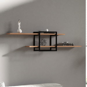 mensole di design in legno e nero paro ambiente 3 quarti concept u