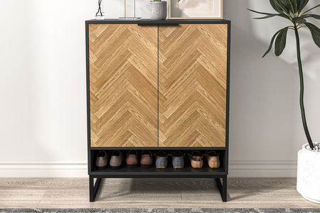 Armadio da ingresso in legno con ante rettangolari