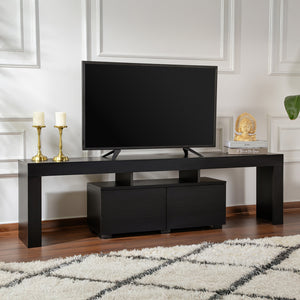 mobile porta tv a 2 ante in legno nero con base a 3 quarti concept u