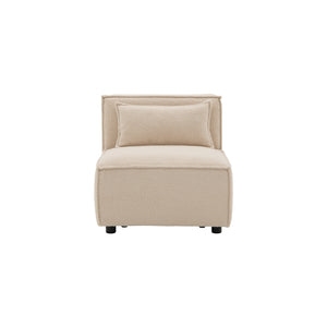 modulare 3 posti bouclette beige modulo packshot modulo fisso Tessuto bouclé - Beige concept u
