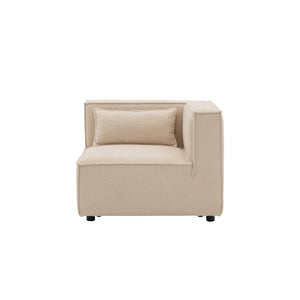 modulare 3 posti bouclette beige packshot modulo angolo faccia Tessuto bouclé - Beige concept u