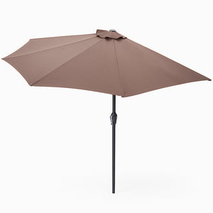 Mezzo parasole da balcone 270 cm cioccolato in alluminio Catane packshot vista dall’alto