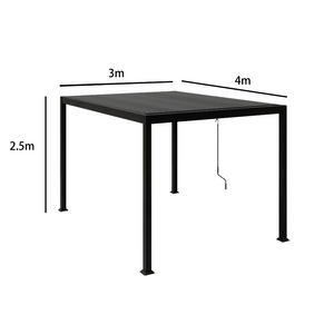 Pergola bioclimatica Banes 4x3 in acciaio - dimensioni