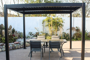 atmosfera del pergolato nero concept u 3x3m