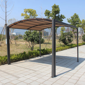 pergola retrattile in tela 3x3 grigio-arancione Icaria forma chiusa concept u
