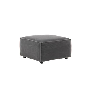 pouf modulare Packshot a 3 posti in velluto a coste grigio 3 quarti Velluto a coste - Grigio antracite concept u