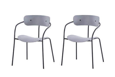 Sedia Di Design Set Di 2 Sedie Alexia Grigio Chiaro Formato Immagine Rettangolo Concept U