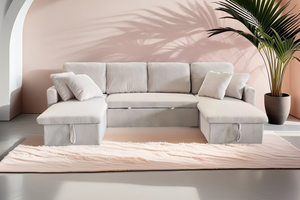 Divano letto beige mahé rettangolo formato immagine concept u