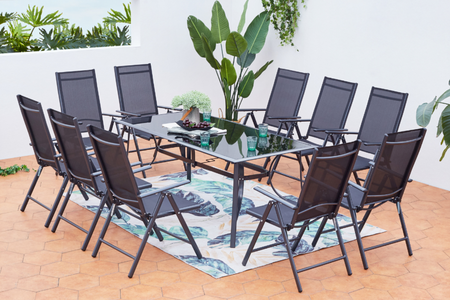 Set di mobili da giardino in alluminio a 10 posti Rimini