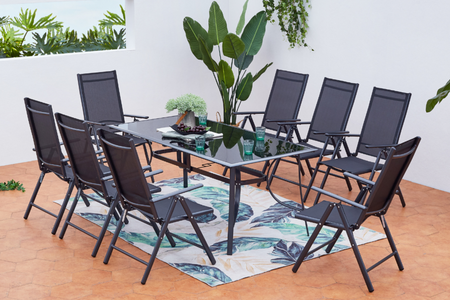 Set di mobili da giardino in alluminio a 8 posti Rimini