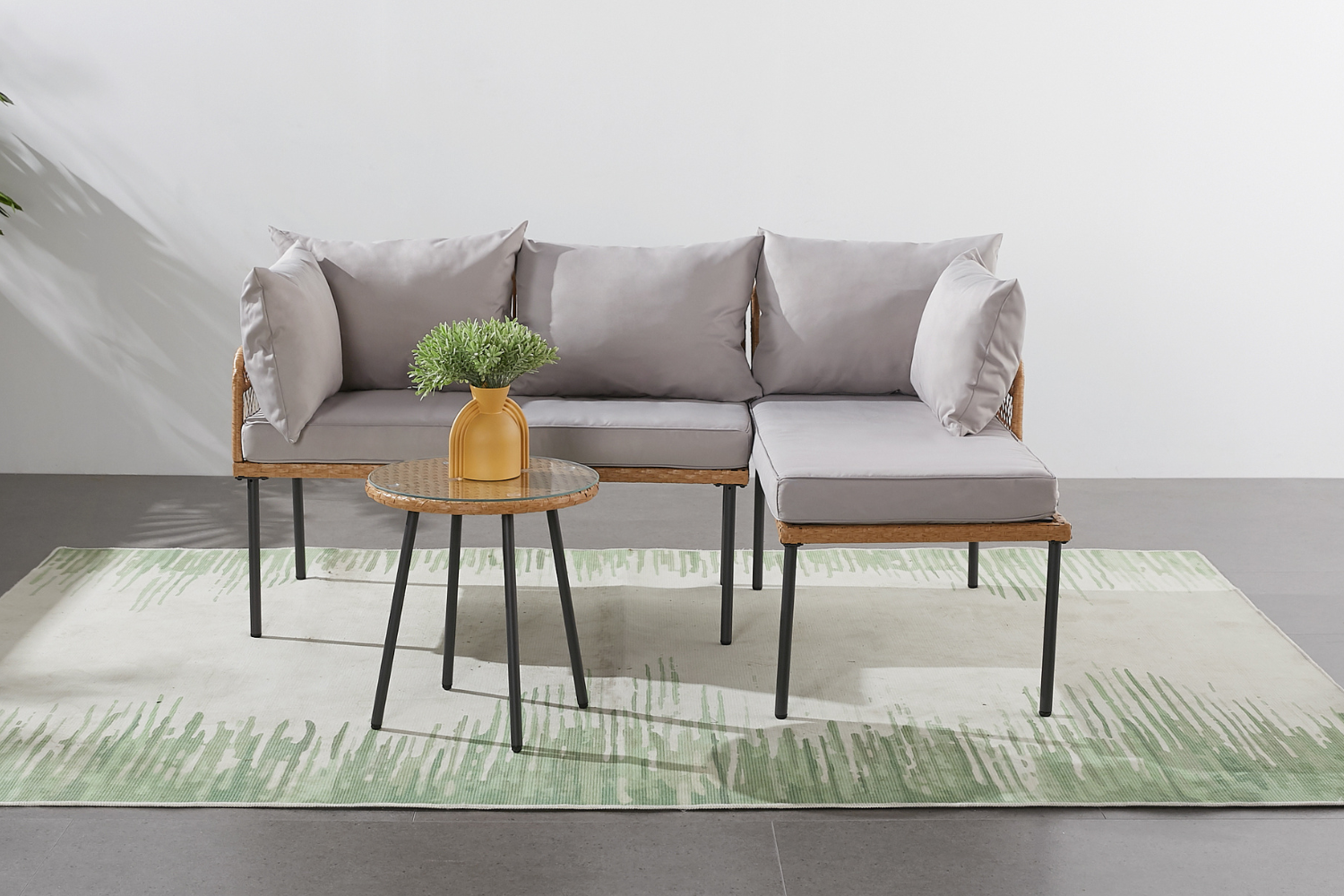 Mobile da giardino angolare posti effetto rattan Lecce – Concept