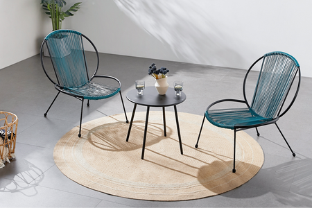 Salotto da giardino Rete blu - Concept-U - sfondo bianco