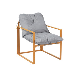 Salotto da giardino 4 posti contemporaneo marrone e grigio Rabat — packshot poltrona