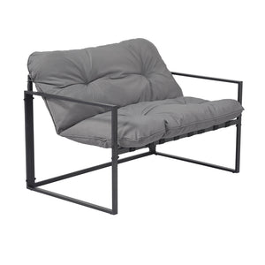 Salotto da giardino 4 posti contemporaneo nero e grigio Rabat — packshot divano 2 posti