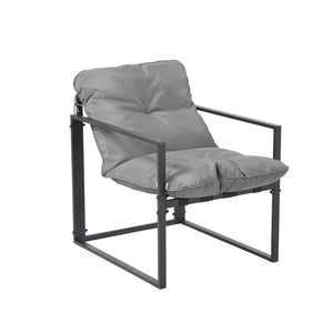 Salotto da giardino 4 posti contemporaneo nero e grigio Rabat — packshot poltrona