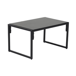 Salotto da giardino 4 posti contemporaneo nero e grigio Rabat — packshot tavolo