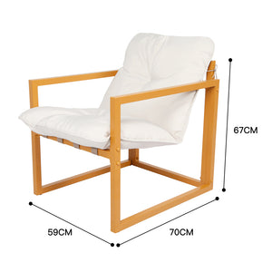 Salotto da giardino 5 posti contemporaneo marrone e beige Rabat — dimensioni poltrona