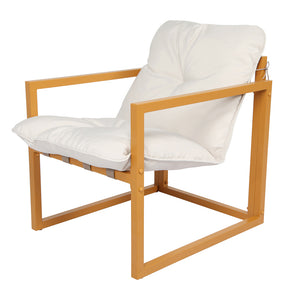 Salotto da giardino 5 posti contemporaneo marrone e beige Rabat — packshot poltrona