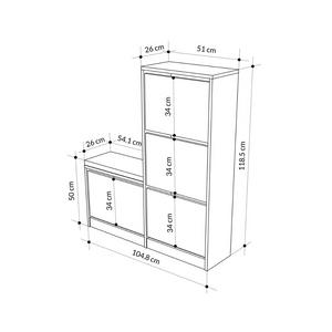 scarpiere legno e nero vales dimensioni concept u