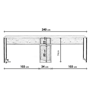 Dimensioni scrivania in legno Kili