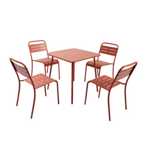 Set da pranzo da giardino 4 posti terracotta Bergame — packshot generale