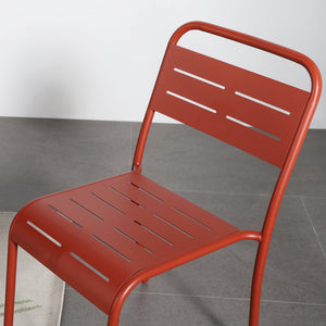 Set da pranzo da giardino 4 posti terracotta Bergame — zoom sedia