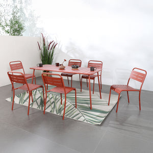 Set da pranzo da giardino 6 posti terracotta Bergame — set completo