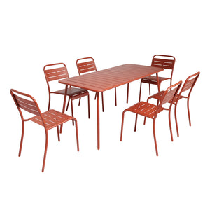 Set da pranzo da giardino 6 posti terracotta Bergame — packshot generale