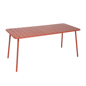 Set da pranzo da giardino 6 posti terracotta Bergame — tavolo vista 3/4