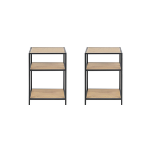 set di 2 comodini di design in legno e metallo factory sfondo bianco nuovo visuale concept u