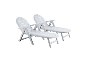 set di 2 sedie a sdraio bianco in plastica riciclata caimano sfondo bianco concept u