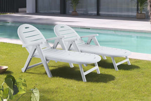 set di 2 sedie a sdraio bianco in plastica riciclata caimano concept u