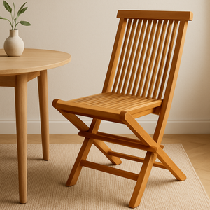 set di 2 sedie da giardino pieghevoli in teak massello grezzo atmosfera da interno concept u