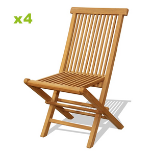 set di 4 sedie pieghevoli da giardino in teak massello oliato sfondo bianco set di 4 sedie vecchia versione concept u