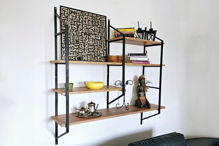 set di mensole in legno e nero tali rettangolo concept u