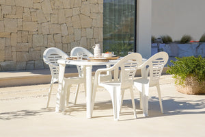 set tavolo 4 sedie bianco atlantica silla ambiente concept u