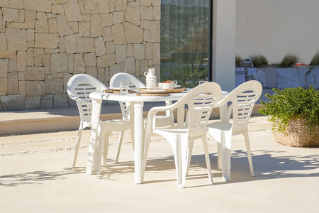 set tavolo 4 sedie bianco atlantica silla ambiente concept u