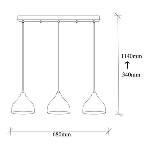 sospensione louise 3 lampadine dimensioni concept u