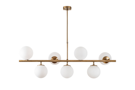 sospensione victoire 7 lampade dorato rettangolo concept u