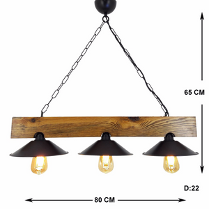 Sospensione legno e nero Enola Concept-U - dimensione