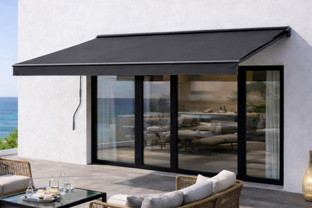 Tenda da sole manuale 3,95 x 3 m in alluminio con telo grigio ADRO