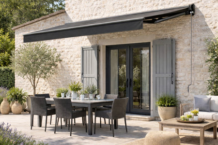 Tende da sole motorizzata 2,95 x 2,5 m in alluminio con telo grigio LOZIO